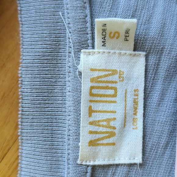 Nation LTD Gray Long Sleeve Ruffle Tee - Picture 5 of 12